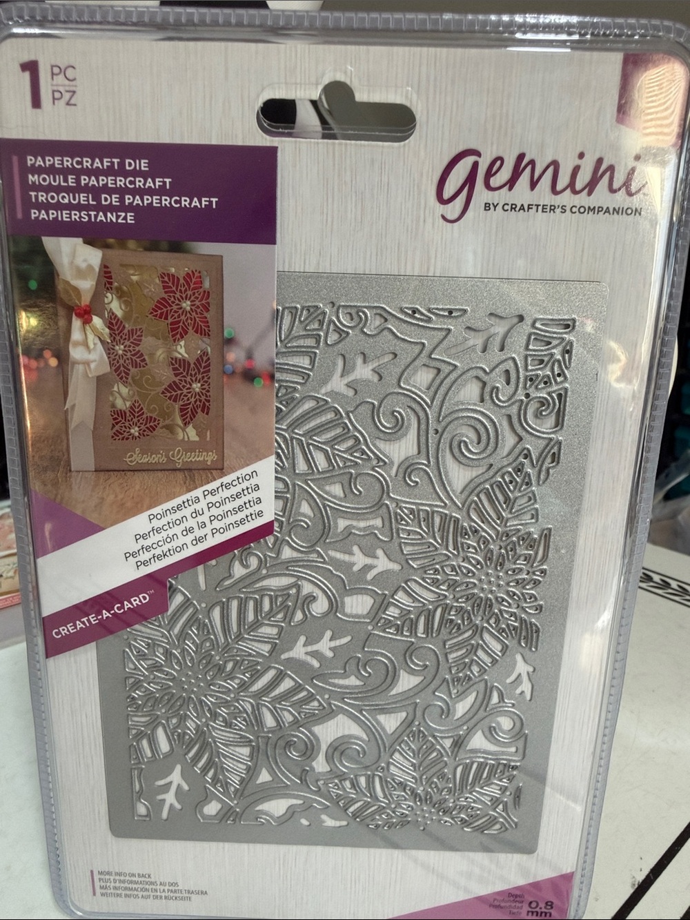 Crafters Companion Poinsettia Perfection Create-a-card Die